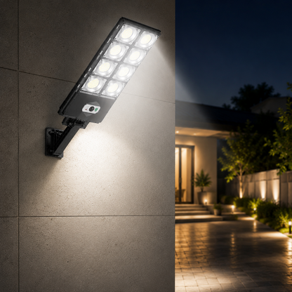 Lámpara solar con 10 luces LED y sensor de movimiento