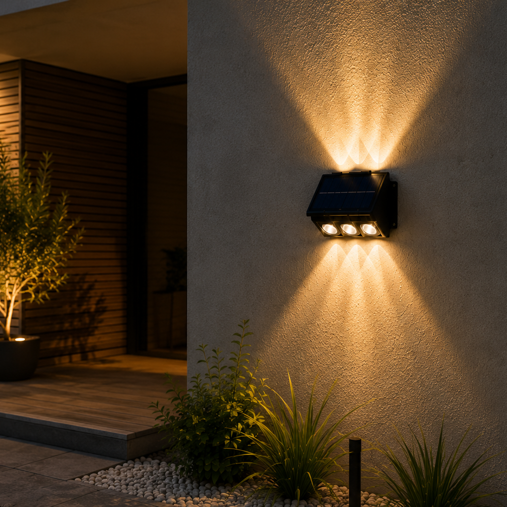 Lámpara solar exterior con 6 LED