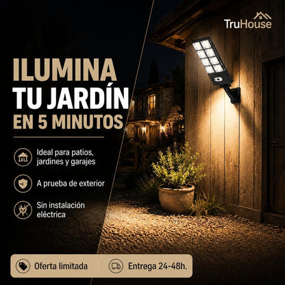 Lámpara solar con 10 luces LED y sensor de movimiento