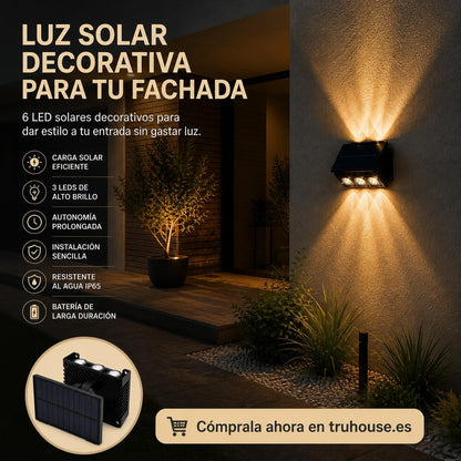 Lámpara solar exterior con 6 LED